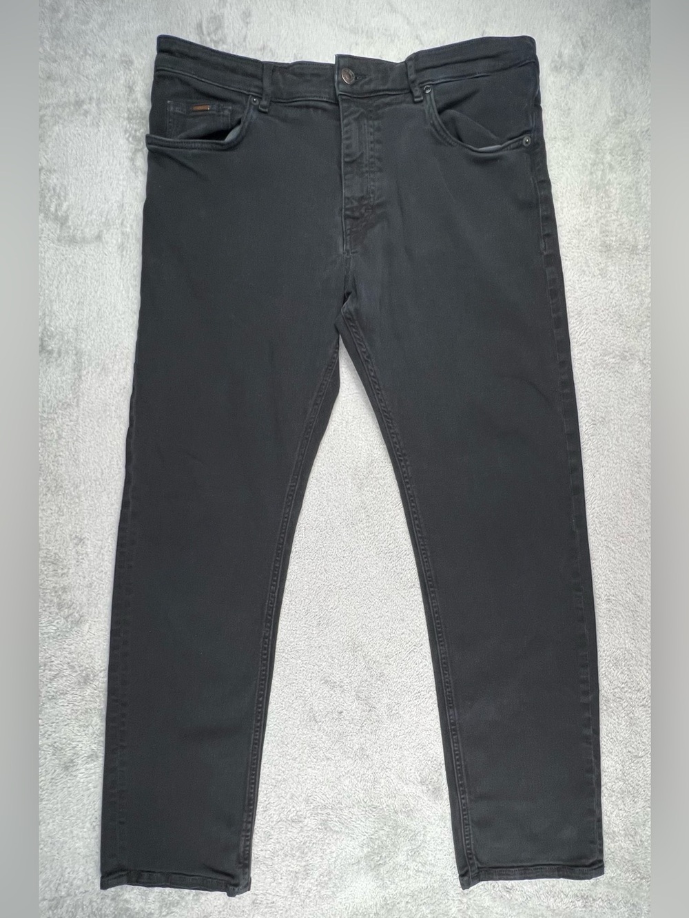 Hugo Boss Jeans Men's 36X32 Black Denim Stretch Candiani Italy Cashmere Touch